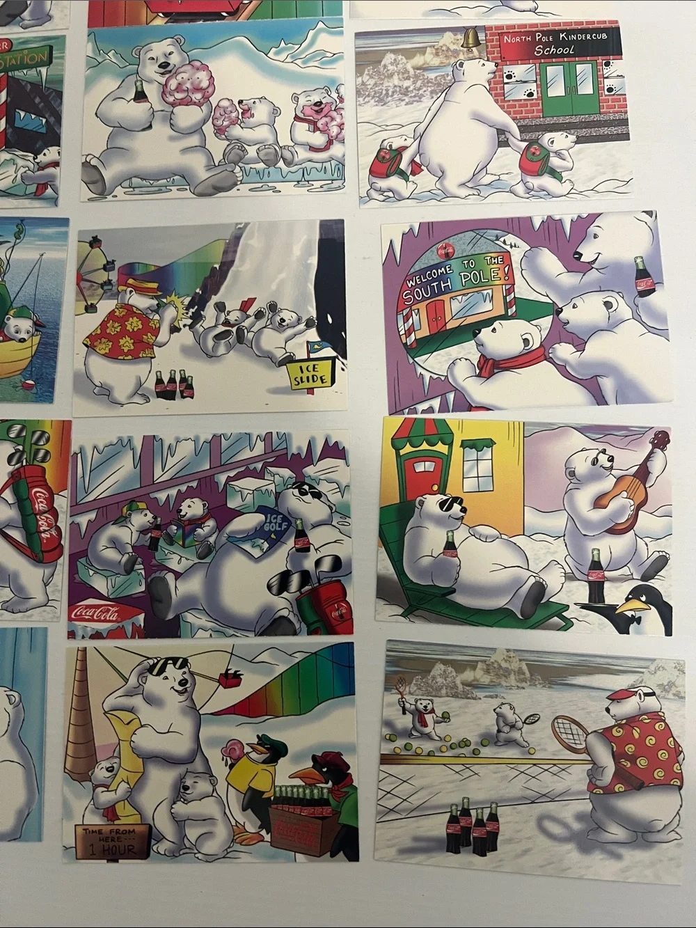 1996 South Pole Vacation Coca Cola Polar Bears Trading Cards (15) - Lot #4